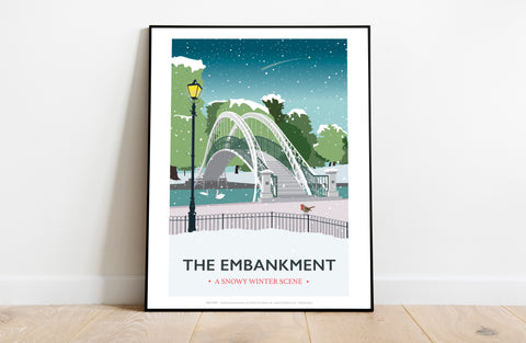 Suspension Bridge Winter By Artist Tabitha Mary Art Print
