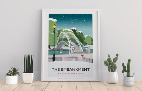 Suspension Bridge Winter By Artist Tabitha Mary Art Print