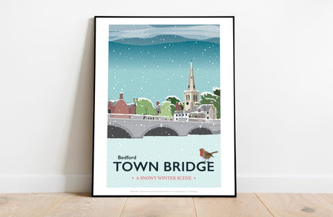 Bedford Town Bridge Winter By Artist Tabitha Mary Art Print