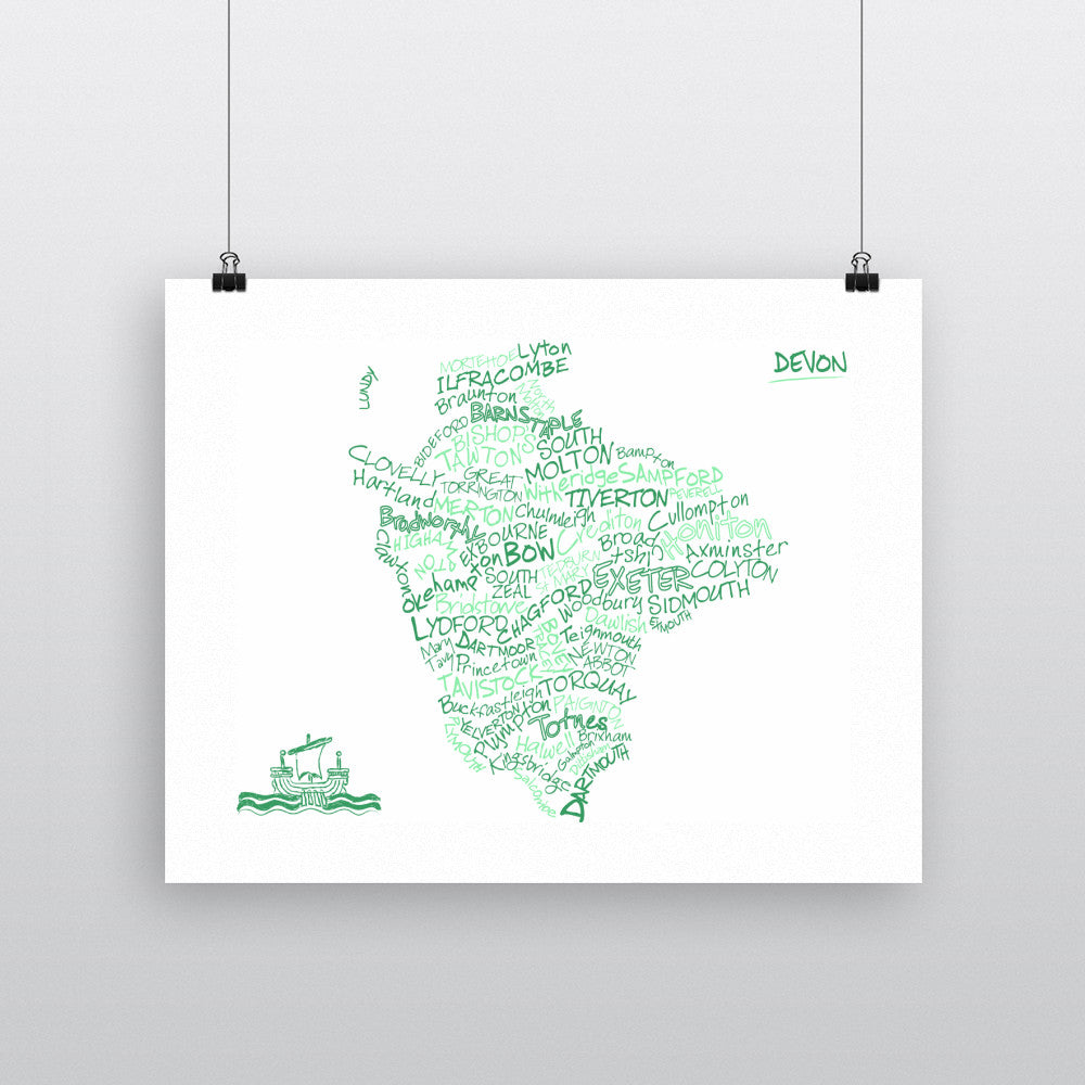 Wall Map Devon County Map of Devon, – Star Editions