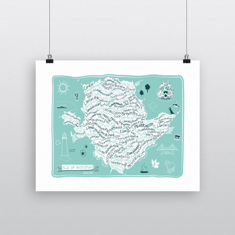 Map of The Isle of Anglesey, 11x14 Print