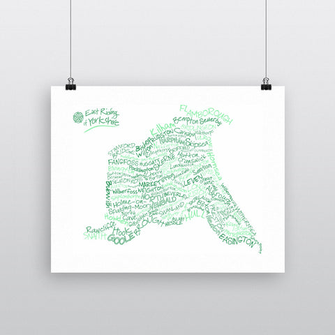 Map of the East Riding of Yorkshire, 11x14 Print