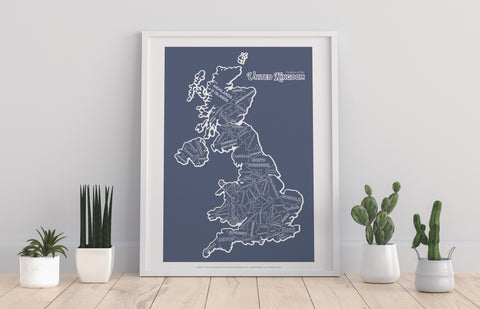 Uk County Map By Artist Tabitha Mary - Premium Art Print