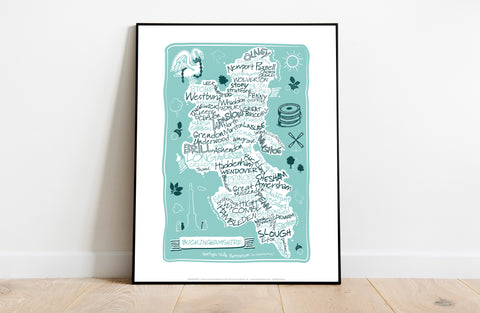 Map Of Buckinghamshire By Artist Tabitha Mary - Art Print