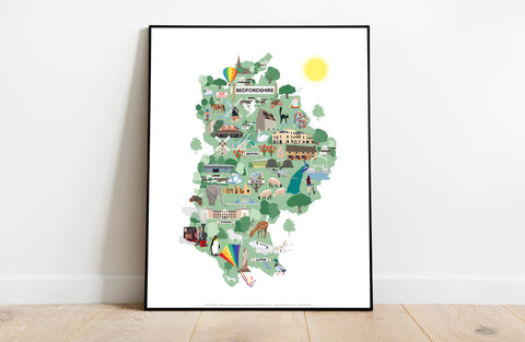 Map Of Bedfordshire By Artist Tabitha Mary - Art Print