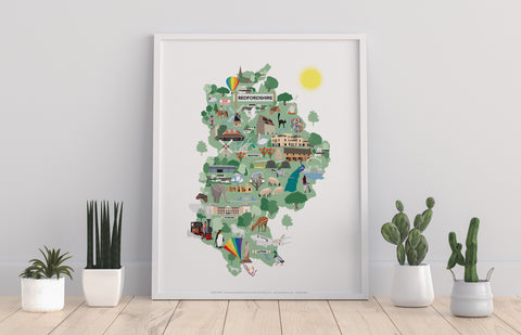Map Of Bedfordshire By Artist Tabitha Mary - Art Print