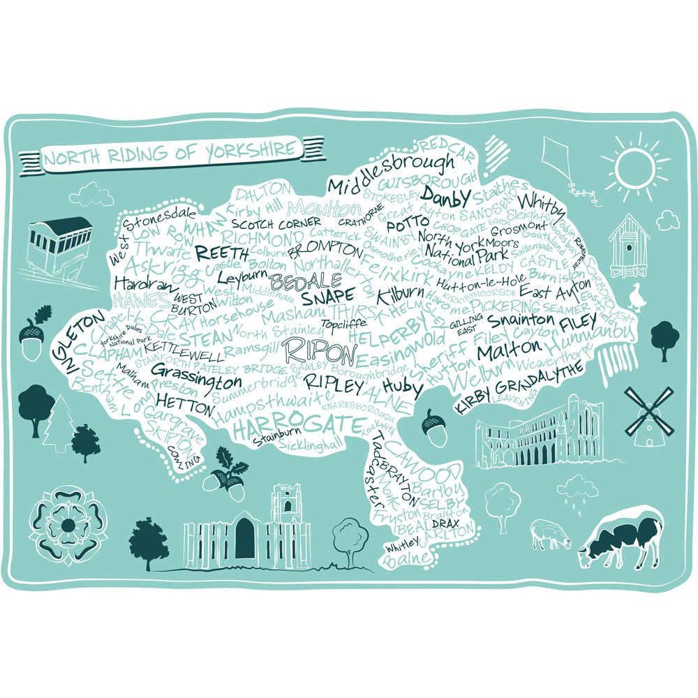 North Riding Streetmap Map of the North Riding of Yorkshire, – Star Editions