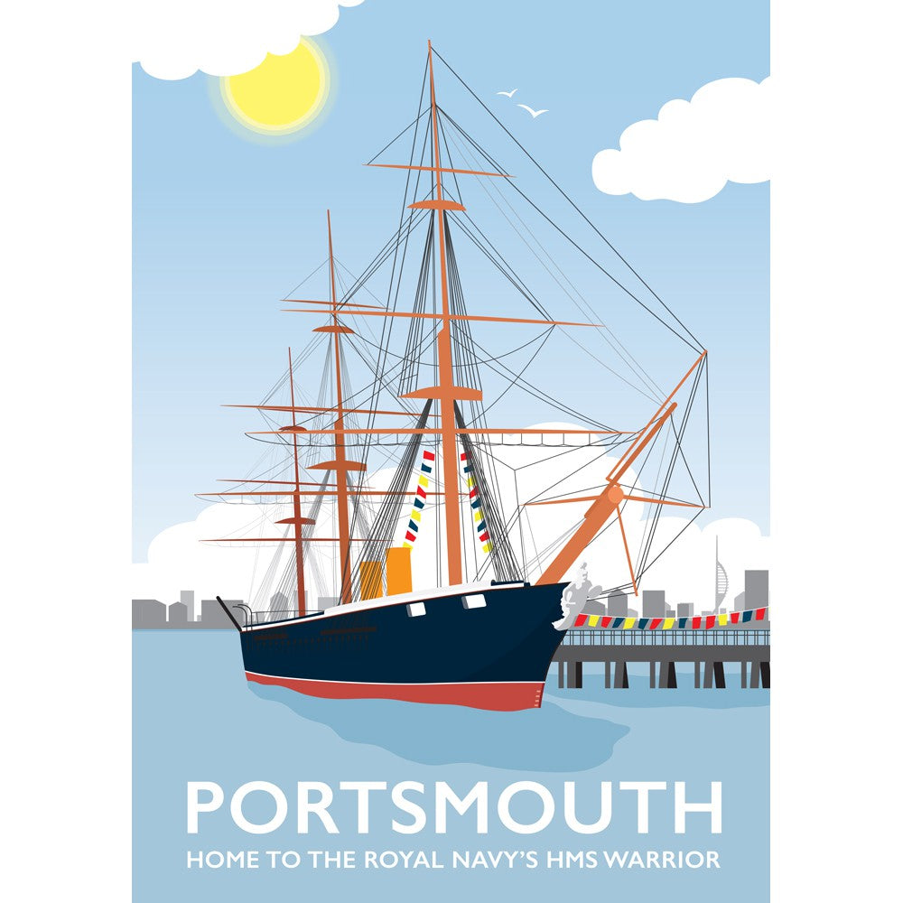 HMS Warrior, Portsmouth 16" x 20" Matte Mounted Print