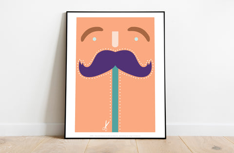 Moustache- Purple,Orange, Green - 11X14inch Premium Art Print