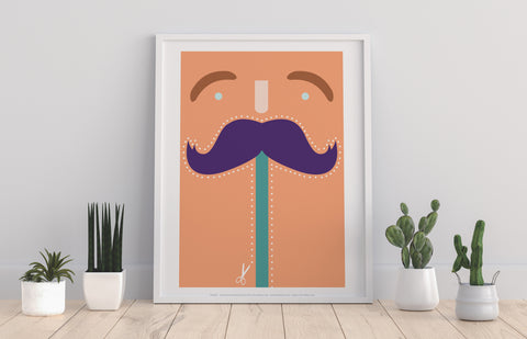Moustache- Purple,Orange, Green - 11X14inch Premium Art Print
