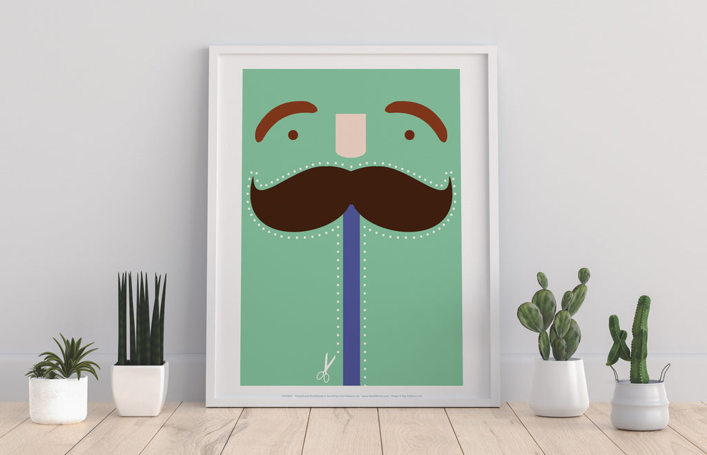 Moustache-Brown,Green,Blue - 11X14inch Premium Art Print