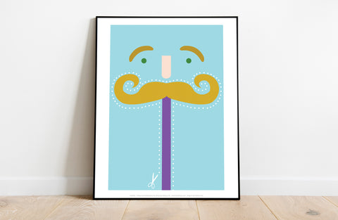 Moustache- Yellow, Blue, Purple - 11X14inch Premium Art Print