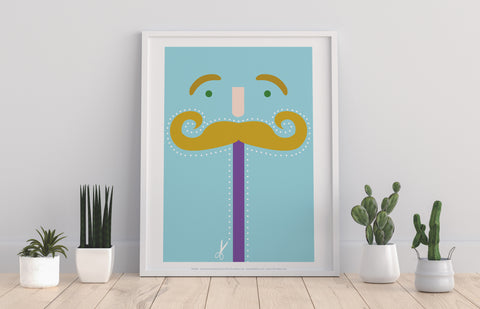 Moustache- Yellow, Blue, Purple - 11X14inch Premium Art Print