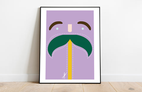 Moustache-Green,Purple,Yellow - 11X14inch Premium Art Print