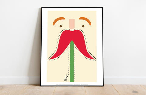 Moustache-Red,Cream,Green - 11X14inch Premium Art Print