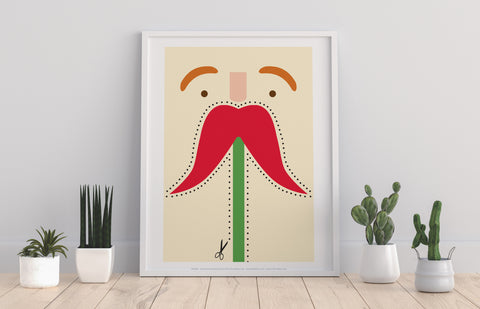 Moustache-Red,Cream,Green - 11X14inch Premium Art Print