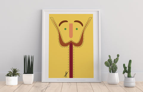 Moustache- Brown, Yellow, Burgandy - Premium Art Print