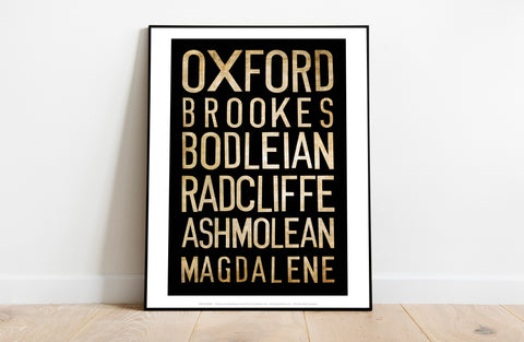 Oxford, Brookes, Bodleian, Radcliffe, Asmolean, Art Print