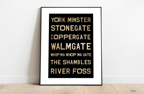 York Minster, Stonegate, Coppergate, Walmgate, Art Print