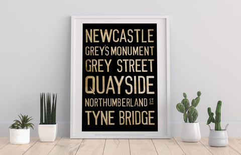 Newcastle, Greys Monument, Tyne Bridge Art Print