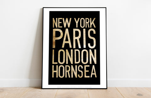 New York, Paris, London, Hornsea - 11X14inch Premium Art Print
