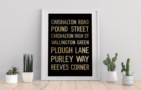 Carshalton Road, Pound Street, Art Print