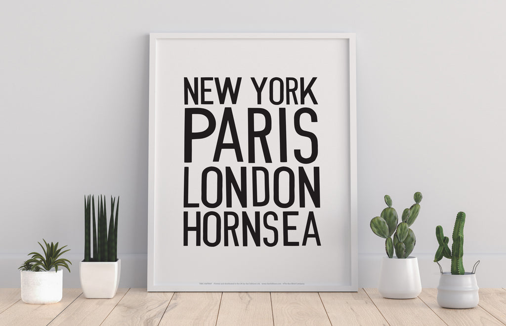 New York, Paris, London, Hornsea (White) - 11X14inch Premium Art Print
