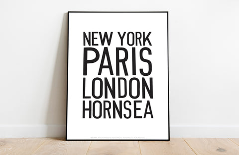 New York, Paris, London, Hornsea (White) - 11X14inch Premium Art Print