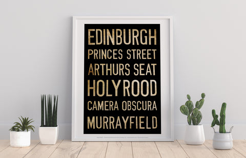 Edinburgh, Princes Street, Arthurs Street, Art Print