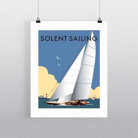 THOMPSON006: Solent Sailing. 24" x 32" Matte Mounted Print