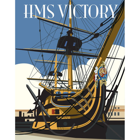 THOMPSON010: HMS Victory, Portsmouth. 24" x 32" Matte Mounted Print