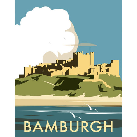 THOMPSON013: Bamburgh Castle. 24" x 32" Matte Mounted Print