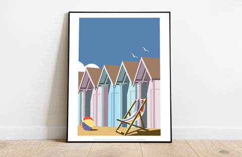 Beach Hut By Artist Dave Thompson - 11X14inch Premium Art Print