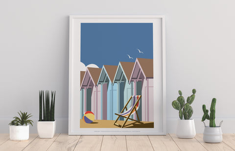 Beach Hut By Artist Dave Thompson - 11X14inch Premium Art Print