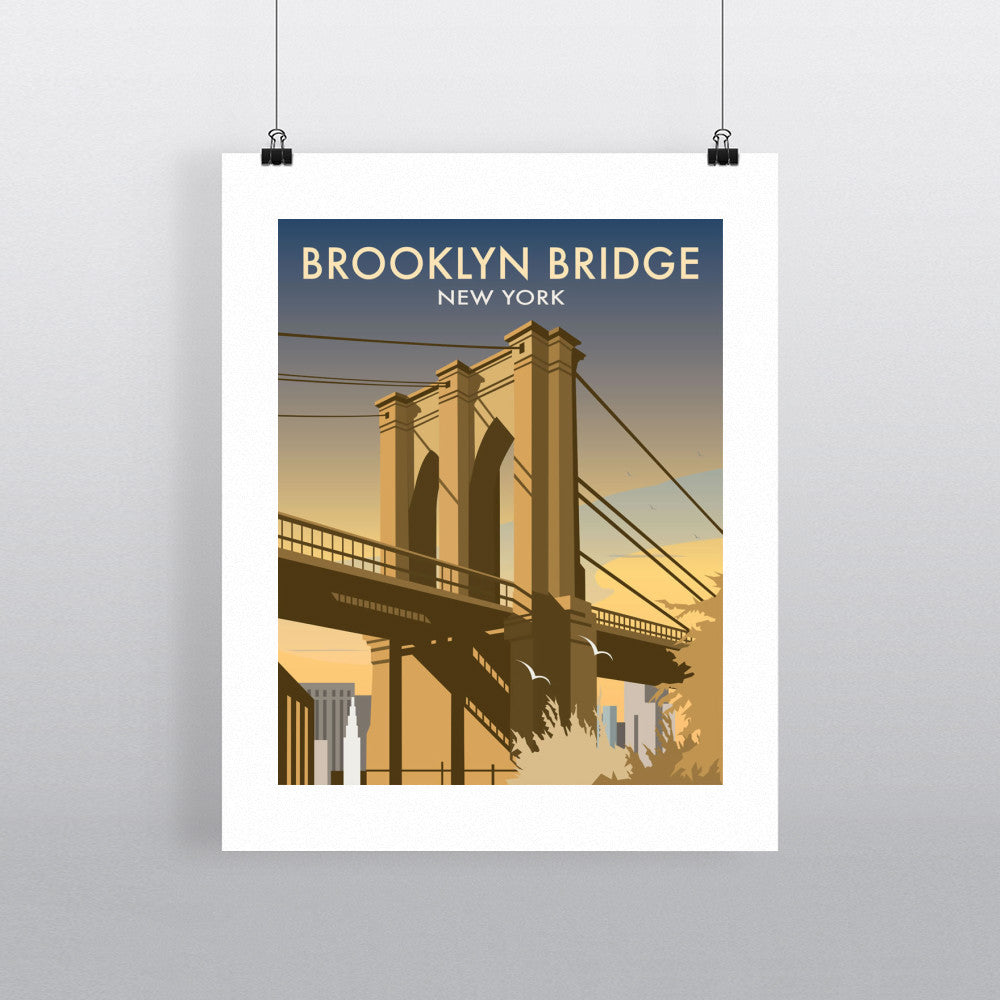 THOMPSON027: Brooklyn Bridge, New York. 24" x 32" Matte Mounted Print