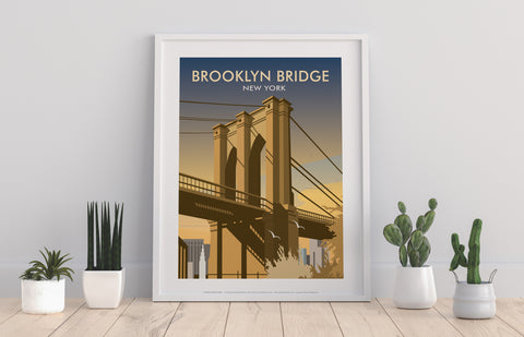 Brooklyn Bridge By Artist Dave Thompson - Premium Art Print