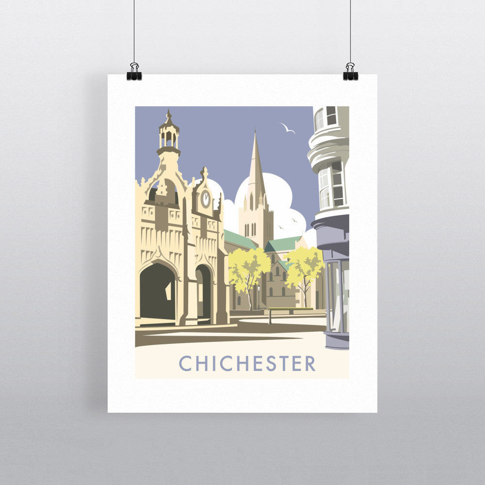 THOMPSON031: Chichester Cathedral. 24" x 32" Matte Mounted Print