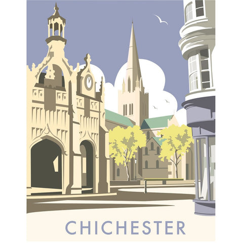 THOMPSON031: Chichester Cathedral. 24" x 32" Matte Mounted Print