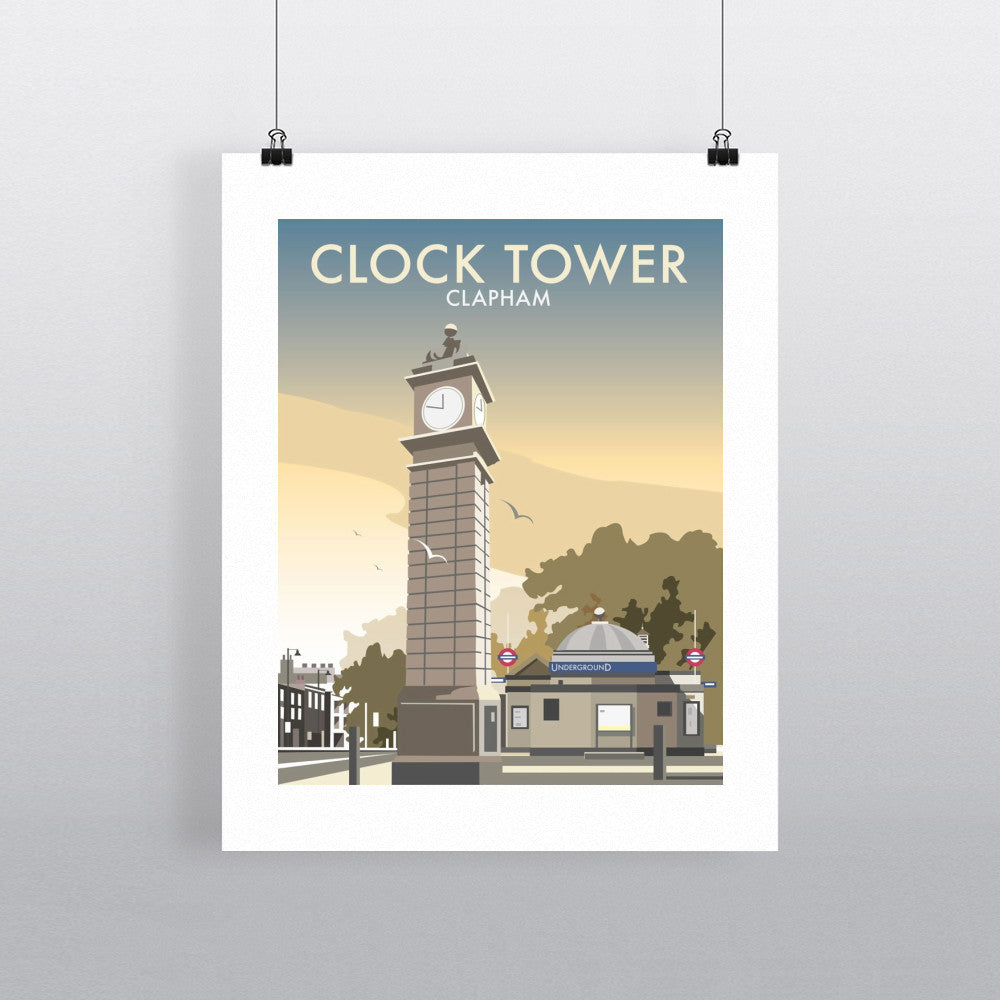 THOMPSON032: The Clock Tower, Clapham, London. 24" x 32" Matte Mounted Print