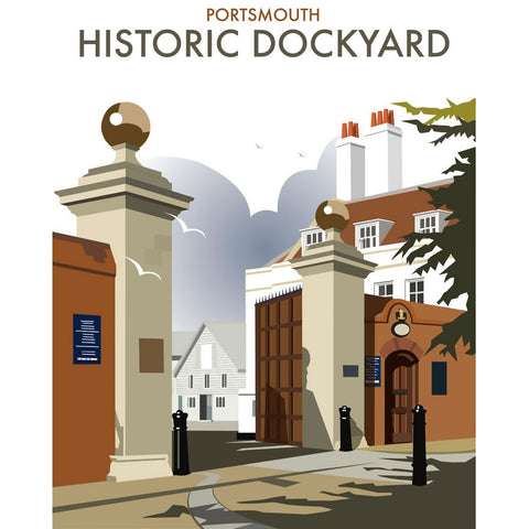 THOMPSON035: Portsmouth Historic Dockyard. 24" x 32" Matte Mounted Print