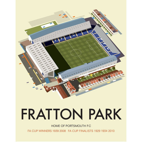 THOMPSON042: Fratton Park, Home of Portsmouth FC. 24" x 32" Matte Mounted Print