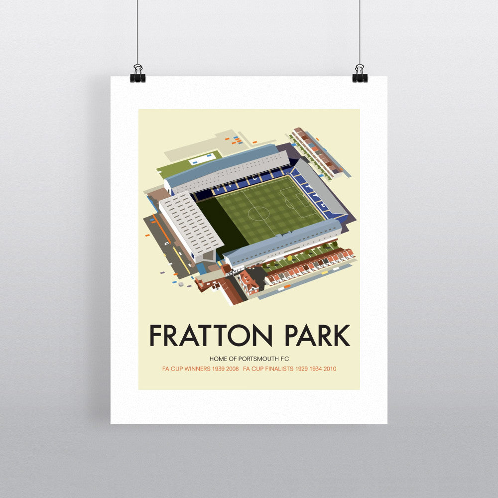 THOMPSON042: Fratton Park, Home of Portsmouth FC. 24" x 32" Matte Mounted Print