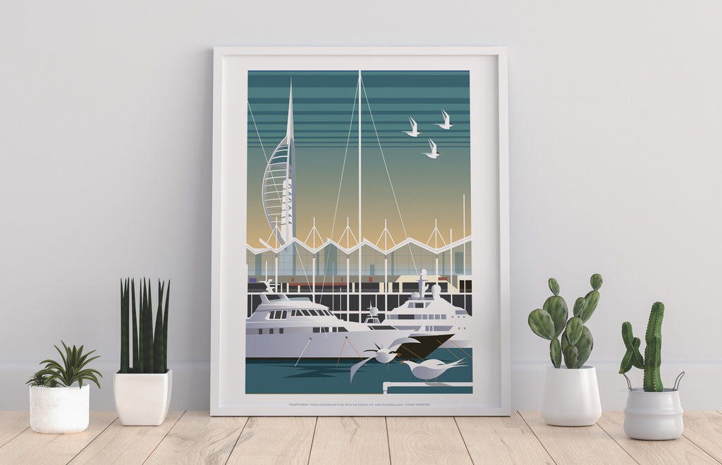 Gunwharf Quays By Artist Dave Thompson - Premium Art Print