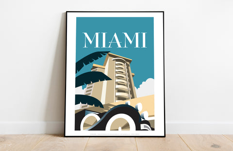 Miami By Artist Dave Thompson - 11X14inch Premium Art Print