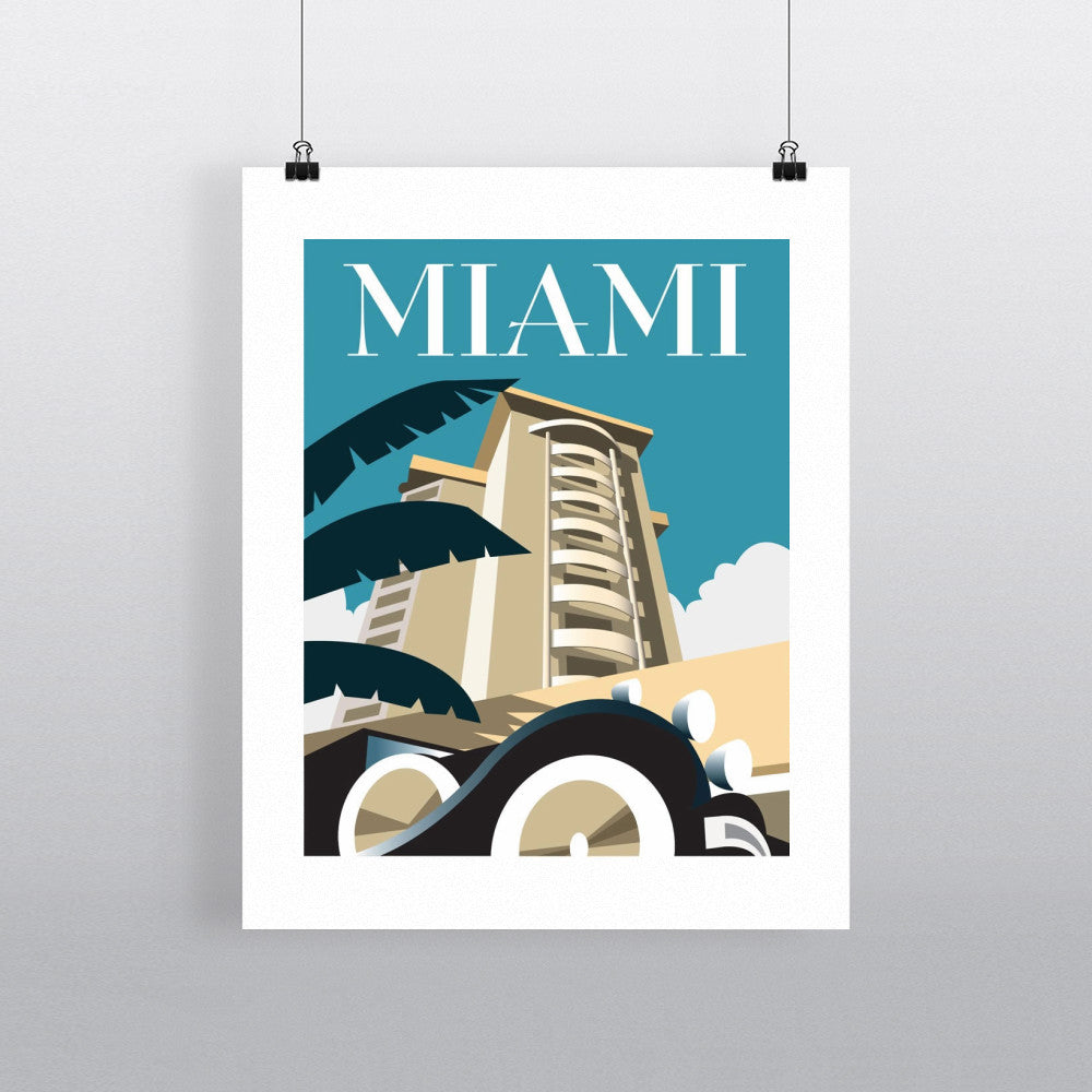 THOMPSON054: Miami. 24" x 32" Matte Mounted Print