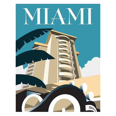 THOMPSON054: Miami. 24" x 32" Matte Mounted Print