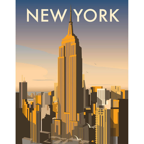 THOMPSON055: New York Skyline. 24" x 32" Matte Mounted Print