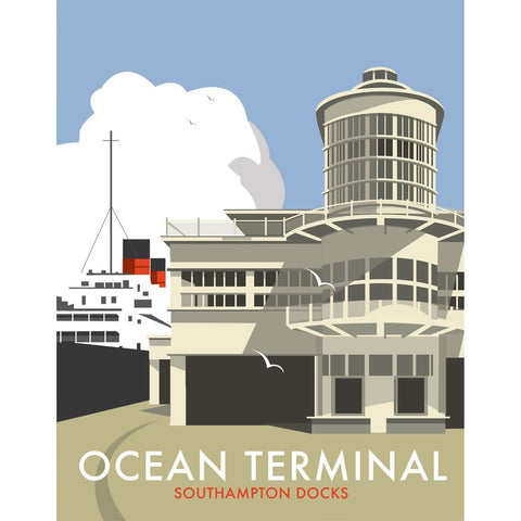 THOMPSON058: Ocean Terminal, Southampton Docks. 24" x 32" Matte Mounted Print