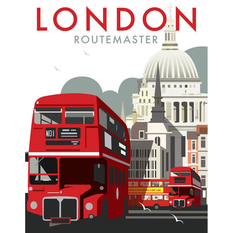 THOMPSON062: London Routemaster. 24" x 32" Matte Mounted Print