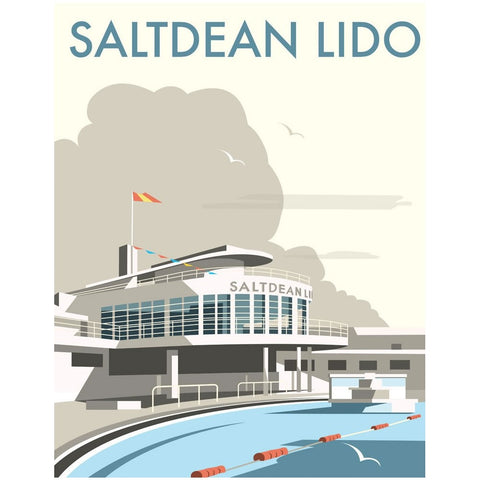 THOMPSON063: Saltdean Lido, Brighton and Hove. 24" x 32" Matte Mounted Print